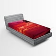 thumbnail image 1 of Ambesonne Ocean Fitted Sheet, Tropical Island Beach Palms, Twin XL Size, Red, 1 of 2