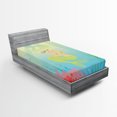 thumbnail image 1 of Ambesonne Ocean Fitted Sheet, Unusual Mermaid Shell, Twin Size, Coral Blue, 1 of 3