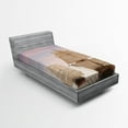 thumbnail image 1 of Ambesonne Ocean Fitted Sheet, Wooden Sailing Ship Waves, Twin XL Size, Cream and Blue Grey, 1 of 2