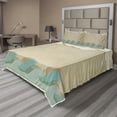 thumbnail image 1 of Ambesonne Ocean Fitted & Top Sheet Set with Shams, Grunge Old, Sand Brown Seafoam Cream, 1 of 4