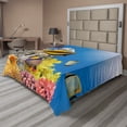 thumbnail image 1 of Ambesonne Ocean Flat Sheet, Coral Colony on Reef Top, King Size, Multicolor, 1 of 1