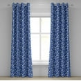 thumbnail image 1 of Ambesonne Ocean Grommet Curtain, Marine Life Equipments, 50" x 108", Azure Blue White, 1 of 6