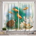 thumbnail image 1 of Ambesonne Ocean Kitchen Curtains, Aquarium Animals, 55"x45", Multicolor, 1 of 3