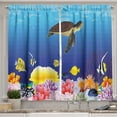 thumbnail image 1 of Ambesonne Ocean Kitchen Curtains, Deep Sealife Fish Moss, 55"x39", Multicolor, 1 of 3
