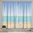 thumbnail image 1 of Ambesonne Ocean Kitchen Curtains, Pastel Ombre Sky Sandy Beach, 55"x39", Ceil Blue Beige and Seafoam, 1 of 3