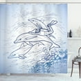 thumbnail image 1 of Ambesonne Ocean Life Shower Curtain, Sketch Scuba Diver, 69"Wx84"L, Multicolor, 1 of 5