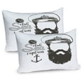 thumbnail image 1 of Ambesonne Ocean Pillow Sham 2 Pack, Hat and Beard Seaman, 36"x20", Brown White, 1 of 3