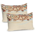thumbnail image 1 of Ambesonne Ocean Pillow Sham 2 Pack, Seashells Pastel Colored, 26"x20", Cream Red Teal, 1 of 3