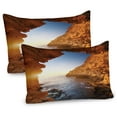 thumbnail image 1 of Ambesonne Ocean Pillow Sham 2 Pack, Sunset Pacific Paradise, 26"x20", Cream Blue, 1 of 1