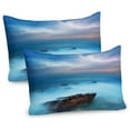thumbnail image 1 of Ambesonne Ocean Pillow Sham 2 Pack, Tropic Sea Storm, 36"x20", Turquoise, 1 of 3