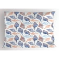 thumbnail image 1 of Ambesonne Ocean Pillow Sham, Abstract Marine Seashells, 36" X 20", Navy Blue Marigold, 1 of 2