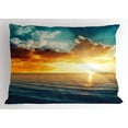 thumbnail image 1 of Ambesonne Ocean Pillow Sham, Majestic Sunset over Sea, 26" X 20", Turquoise Orange Blue, 1 of 2