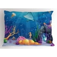 thumbnail image 1 of Ambesonne Ocean Pillow Sham, Marine Life Fish Moss, 26" X 20", Multicolor, 1 of 2