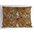 thumbnail image 1 of Ambesonne Ocean Pillow Sham, Underwater Animals, 26" X 20", Ginger Cinnamon Cocoa, 1 of 2