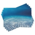 thumbnail image 1 of Ambesonne Ocean Place Mats Set of 4, Clear Water and Waves, Standard Size, Navy Beige, 1 of 4