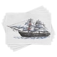 thumbnail image 1 of Ambesonne Ocean Place Mats Set of 4, Columbus Ship Sailing, Standard Size, Multicolor, 1 of 6