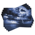thumbnail image 1 of Ambesonne Ocean Place Mats Set of 4, Rain Clouds Storm Rays, Standard Size, Blue, 1 of 6