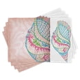 thumbnail image 1 of Ambesonne Ocean Place Mats Set of 4, Seashells Ornate Vivid, Standard Size, Pink Blue Green, 1 of 6