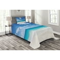 thumbnail image 1 of Ambesonne Ocean Quilted Bedspread Set 2 Pcs, Barbados Coastline Summer, Twin Size, Blue Aqua Coconut, 1 of 3