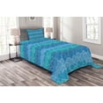 thumbnail image 1 of Ambesonne Ocean Quilted Bedspread Set 2 Pcs, Cartoon Sea Shipping, Twin Size, Blue Teal Turquoise, 1 of 3
