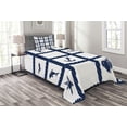 thumbnail image 1 of Ambesonne Ocean Quilted Bedspread Set 2 Pcs, Starfish Anchor Sealife, Twin Size, Navy Blue and White, 1 of 3