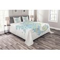 thumbnail image 1 of Ambesonne Ocean Quilted Bedspread Set 3 Pcs, Greek Seahorse Mythological, King Size, Pale Blue Green, 1 of 4