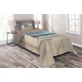 thumbnail image 1 of Ambesonne Ocean Quilted Coverlet 2 Pcs, View of Sea Waves Rocks, Twin Size, Beige Blue White, 1 of 2
