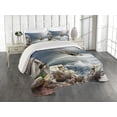 thumbnail image 1 of Ambesonne Ocean Quilted Coverlet 3 Pcs, Pirate Merchant Ship, Queen Size, Pale Muave Beige, 1 of 4