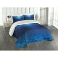 thumbnail image 1 of Ambesonne Ocean Quilted Coverlet 3 Pcs, Sandy Seabed Sea Scene, Queen Size, Navy Blue Aqua, 1 of 4