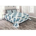thumbnail image 1 of Ambesonne Ocean Quilted Coverlet 3 Pcs, Sea Fierce Wild Shark, King Size, Blue White, 1 of 2