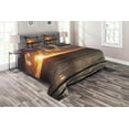 thumbnail image 1 of Ambesonne Ocean Quilted Coverlet 3 Pcs, Sunrise Clouds Cancun, King Size, Blue Grey Orange Yellow, 1 of 2