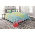 thumbnail image 1 of Ambesonne Ocean Quilted Coverlet 3 Pcs, Unusual Mermaid Shell, King Size, Coral Blue, 1 of 2