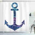 thumbnail image 1 of Ambesonne Ocean Shower Curtain, Anchor Image Sea Marine, 69"Wx70"L, Purple and Blue, 1 of 5