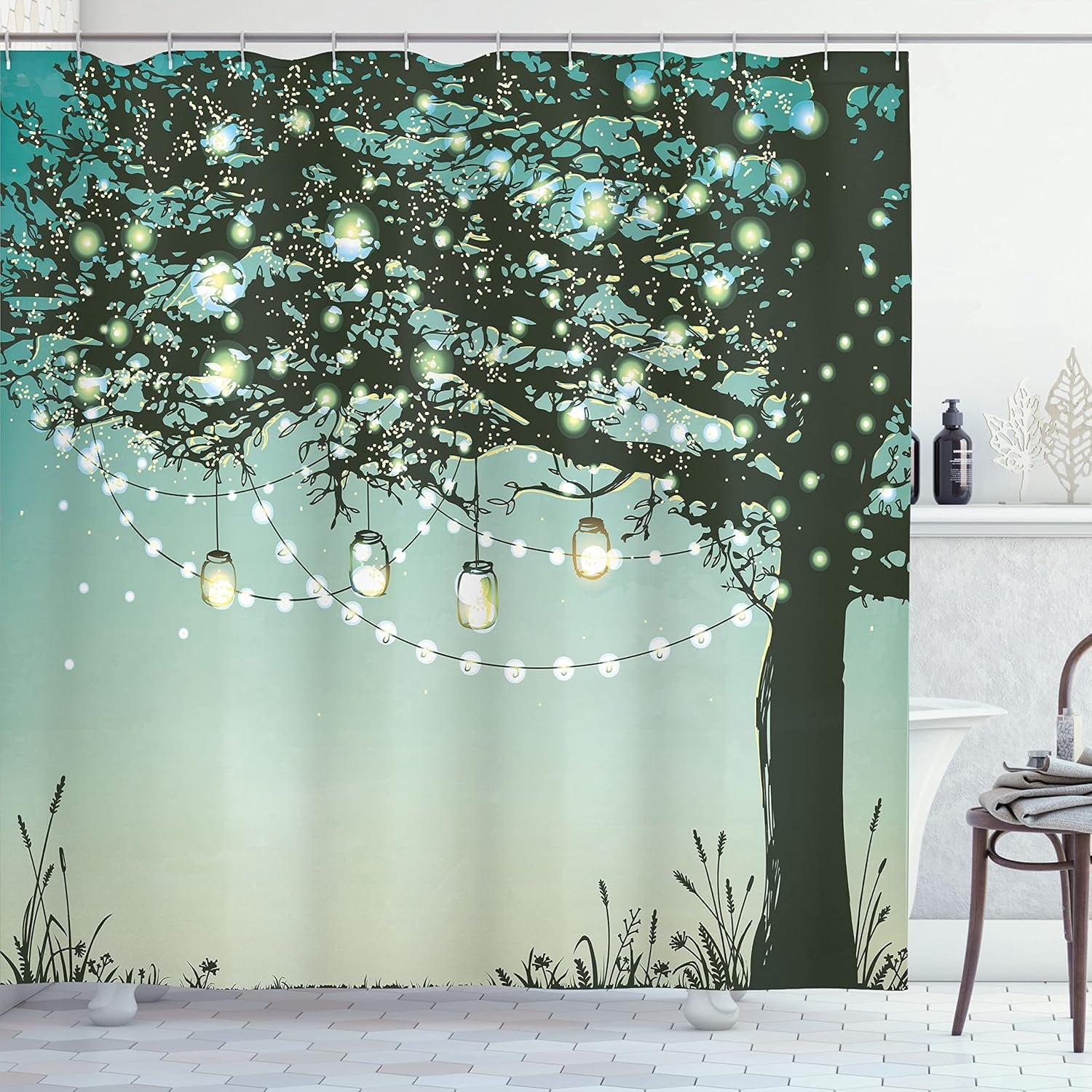 Ambesonne Ocean Shower Curtain, Exotic Lebanon Beach Panoramic Sea View ...