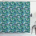 thumbnail image 1 of Ambesonne Ocean Shower Curtain, Flowers Palm Summer Tree, 69"Wx84"L, Navy Blue White, 1 of 5