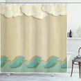thumbnail image 1 of Ambesonne Ocean Shower Curtain, Grunge Old, 69"Wx70"L, Sand Brown Seafoam Cream, 1 of 3