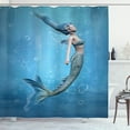 thumbnail image 1 of Ambesonne Ocean Shower Curtain, Mermaid Myth Creature, 69"Wx75"L, Blue, 1 of 4