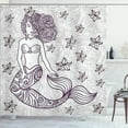 thumbnail image 1 of Ambesonne Ocean Shower Curtain, Mermaid with Wave, 69"Wx70"L, Grey, 1 of 5