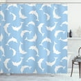 thumbnail image 1 of Ambesonne Ocean Shower Curtain, Pattern with Dolphins, 69"Wx84"L, Pale Blue White, 1 of 5