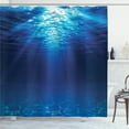 thumbnail image 1 of Ambesonne Ocean Shower Curtain, Sandy Seabed Sea Scene, 69"Wx70"L, Navy Blue Aqua, 1 of 5