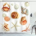 thumbnail image 1 of Ambesonne Ocean Shower Curtain, Seashells Marine Aquatic, 69"Wx70"L, Tan Cream, 1 of 5