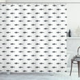 thumbnail image 1 of Ambesonne Ocean Shower Curtain, Sketchy Schoal of Fish, 69"Wx75"L, Charcoal Grey White, 1 of 3