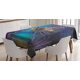 thumbnail image 1 of Ambesonne Ocean Tablecloth Rectangular Table Cover, Bubble Fish and Plants, 60"x90", Blue Brown Purple, 1 of 3