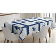 thumbnail image 1 of Ambesonne Ocean Tablecloth Rectangular Table Cover, Starfish Anchor Sealife, 60"x84", Navy Blue and White, 1 of 4