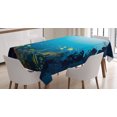 thumbnail image 1 of Ambesonne Ocean Tablecloth Rectangular Table Cover, Tropical Fishes and Reefs, 52"x70", Dark Blue, 1 of 4