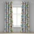 thumbnail image 1 of Ambesonne Ocean Themed Grommet Curtain, Nautical Fish Corals, 50"x108", Pale Caramel Sea Blue, 1 of 1