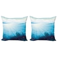 thumbnail image 1 of Ambesonne Ocean Throw Pillow Cover 2 Pack, Fish Aquarium Coral Reefs, 18", Teal Turquoise and Blue, 1 of 2