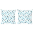 thumbnail image 1 of Ambesonne Ocean Throw Pillow Cover 2 Pack, Jumping Dolphin, 18", White Blue Grey, 1 of 2