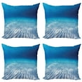 thumbnail image 1 of Ambesonne Ocean Throw Pillow Cover 4 Pack, Clear Water and Waves, 16", Navy Beige, 1 of 7