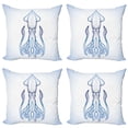 thumbnail image 1 of Ambesonne Ocean Throw Pillow Cover 4 Pack, Nautical Marine Design, 24", Blue, 1 of 7